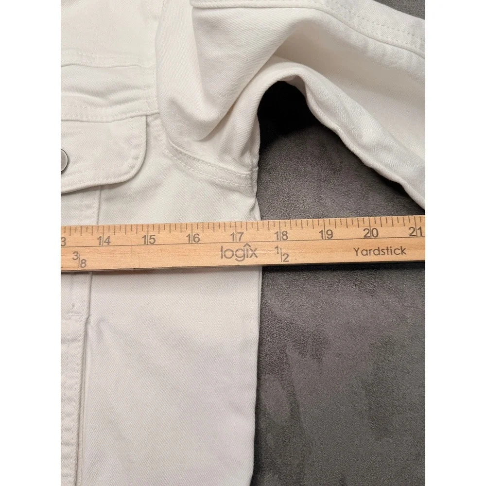 Kut from‎ the Kloth Rene Jacket Womens XS White Denim Trucker Cotton Stretch